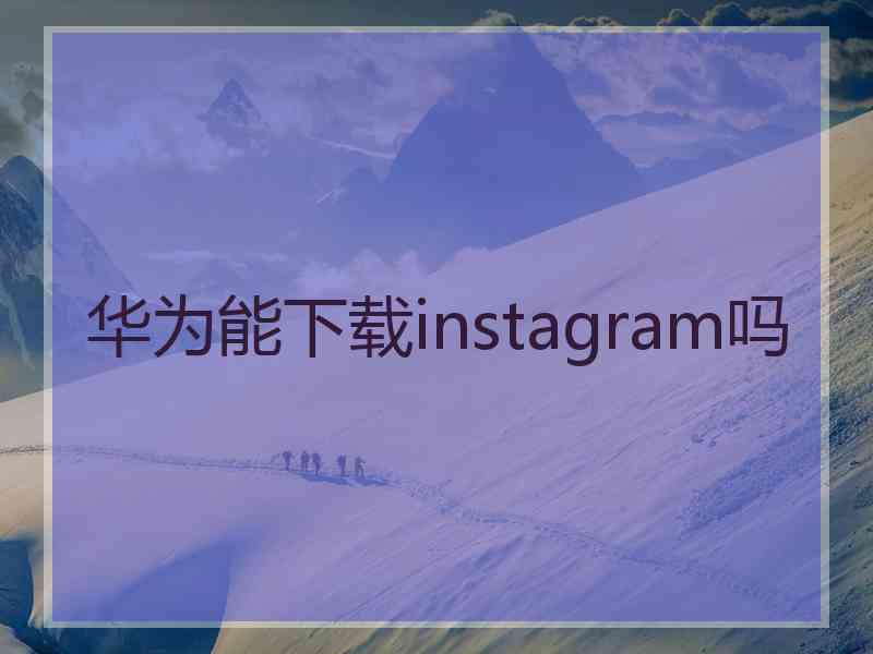 华为能下载instagram吗