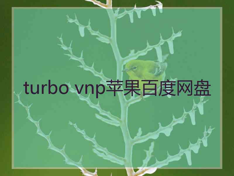 turbo vnp苹果百度网盘