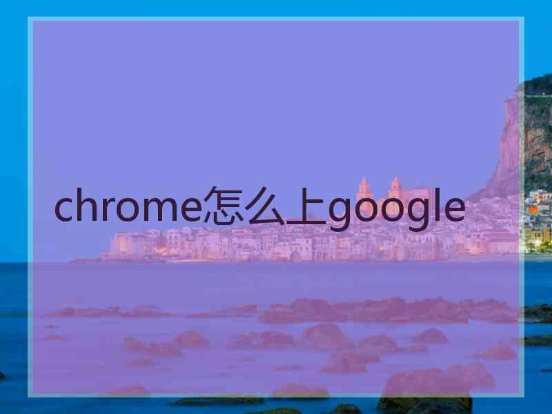 chrome怎么上google