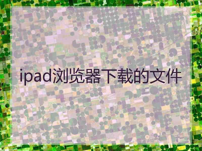 ipad浏览器下载的文件