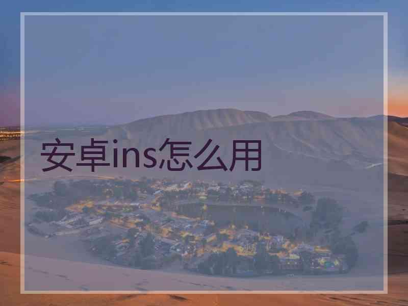 安卓ins怎么用
