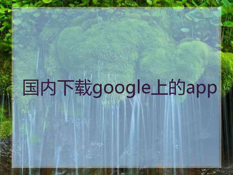 国内下载google上的app