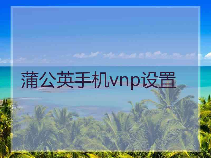 蒲公英手机vnp设置