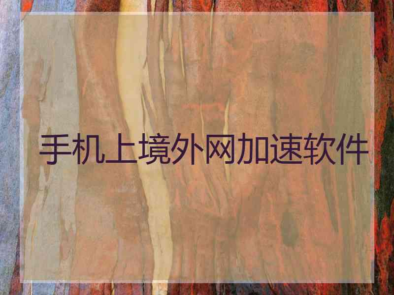 手机上境外网加速软件
