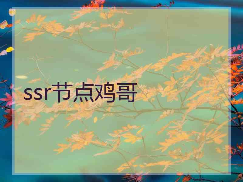 ssr节点鸡哥