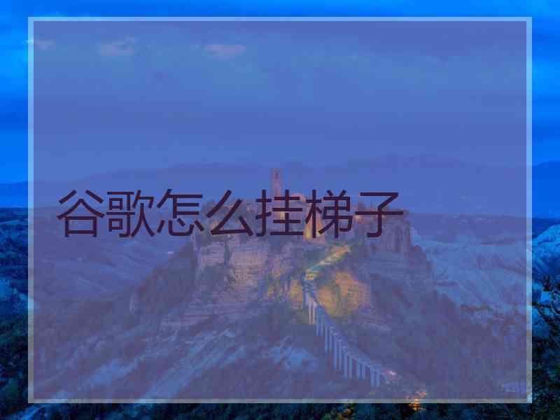 谷歌怎么挂梯子