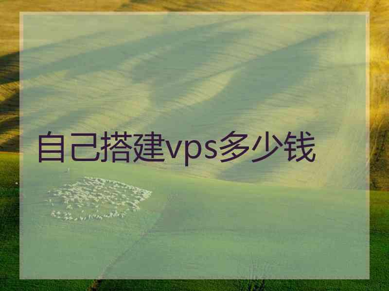 自己搭建vps多少钱