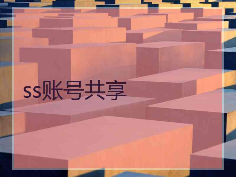 ss账号共享