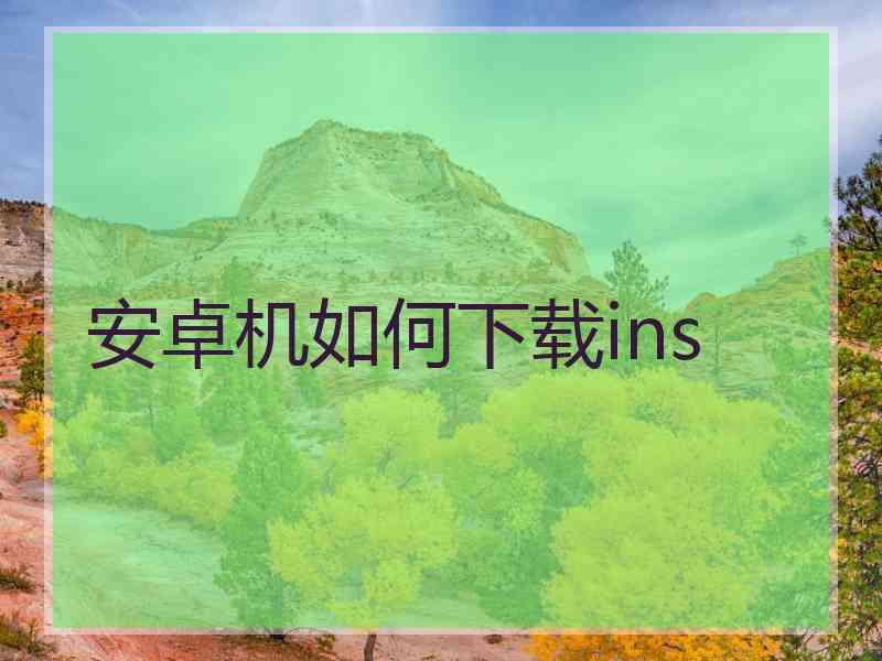 安卓机如何下载ins