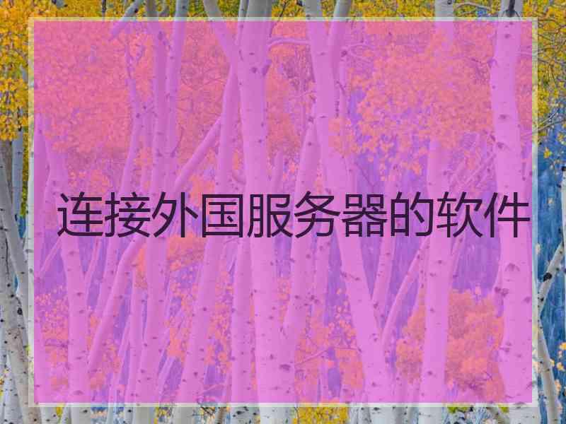连接外国服务器的软件