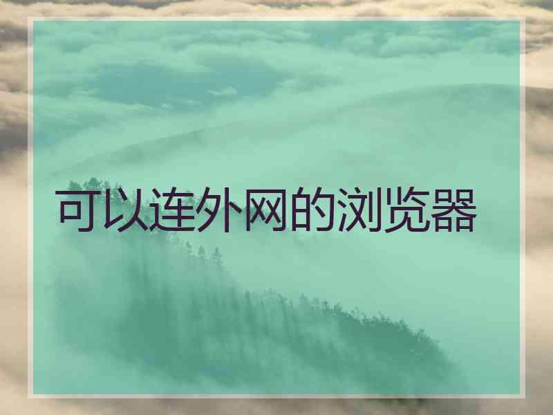 可以连外网的浏览器