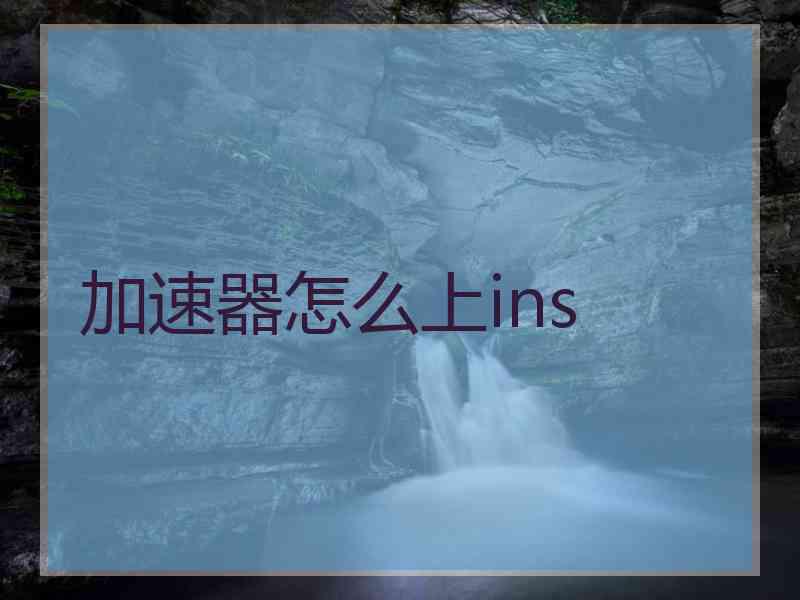 加速器怎么上ins