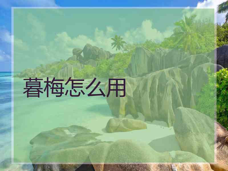 暮梅怎么用