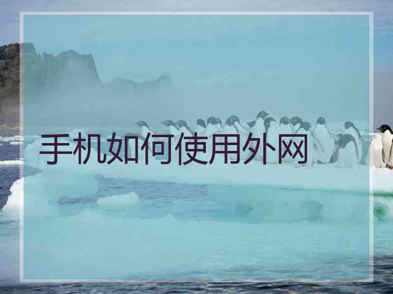 手机如何使用外网