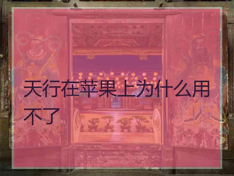 天行在苹果上为什么用不了