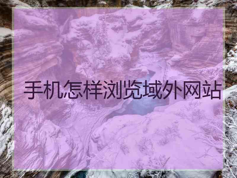 手机怎样浏览域外网站