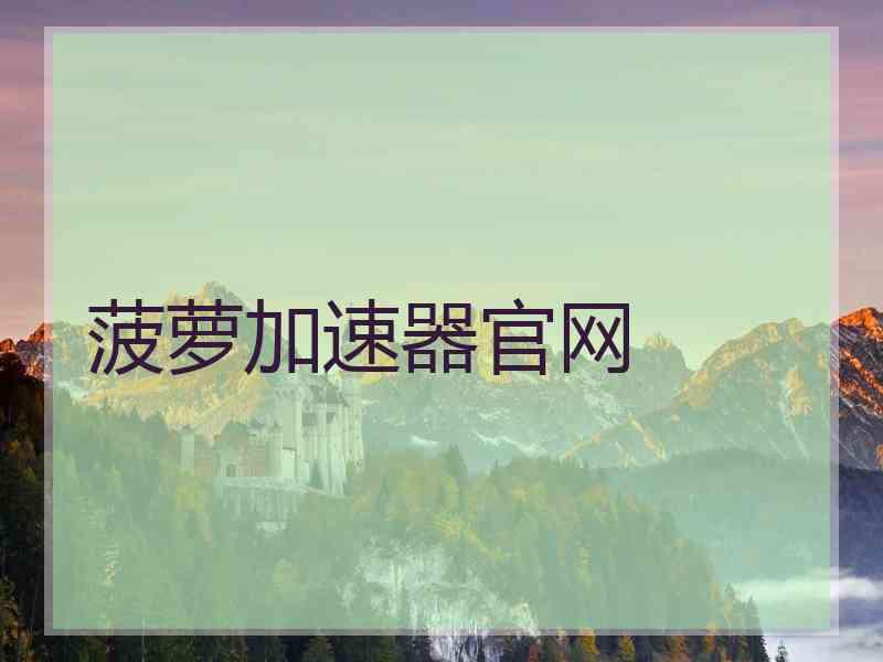 菠萝加速器官网