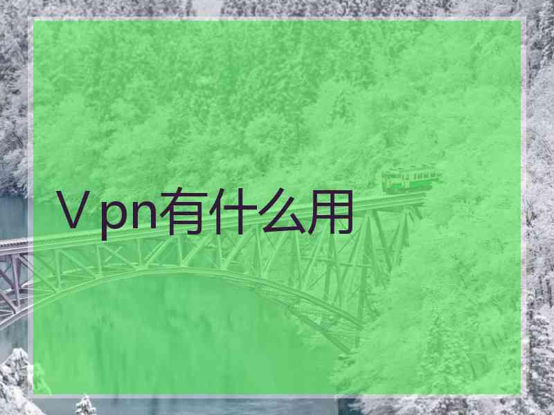 Ⅴpn有什么用