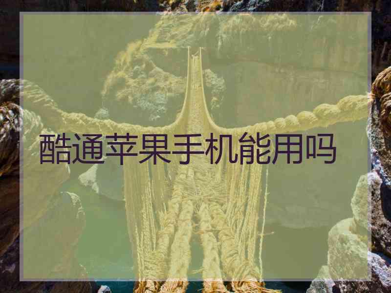 酷通苹果手机能用吗