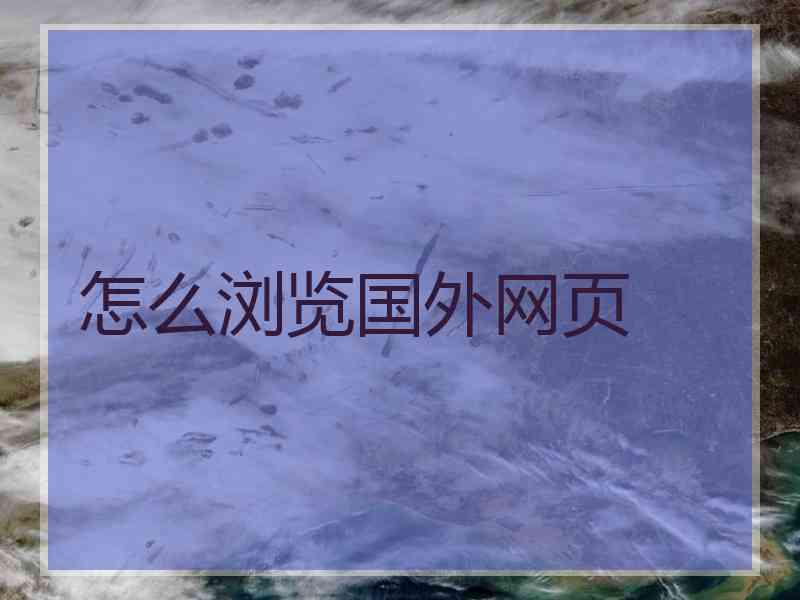 怎么浏览国外网页
