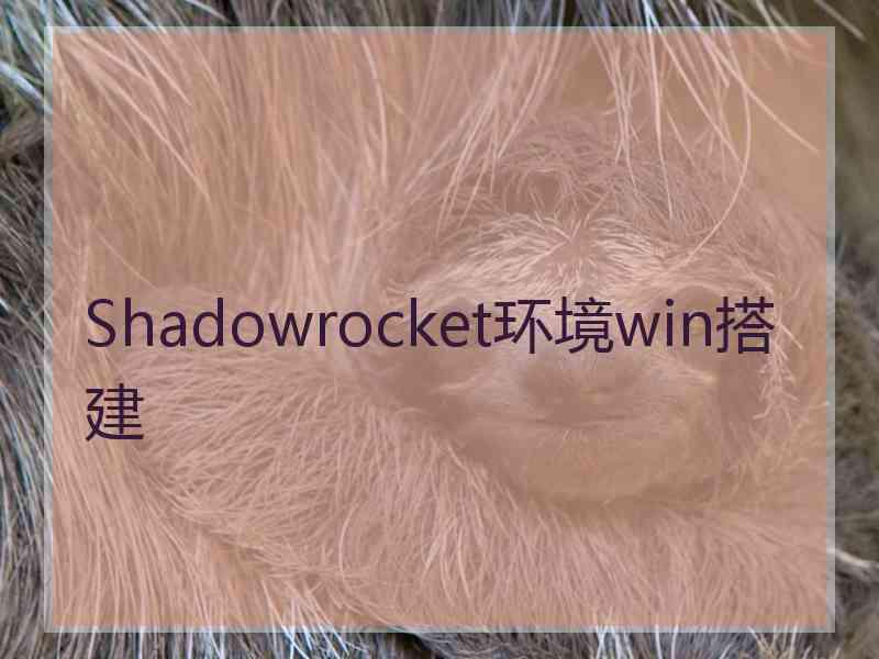 Shadowrocket环境win搭建