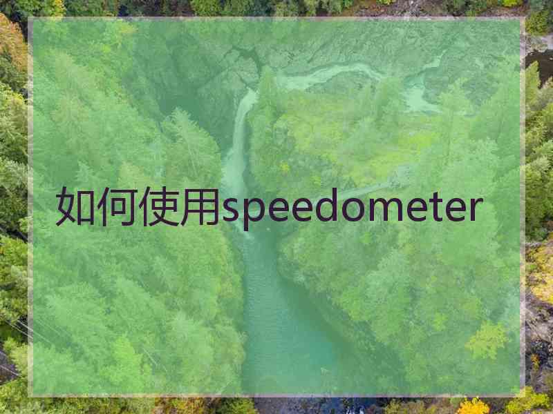 如何使用speedometer
