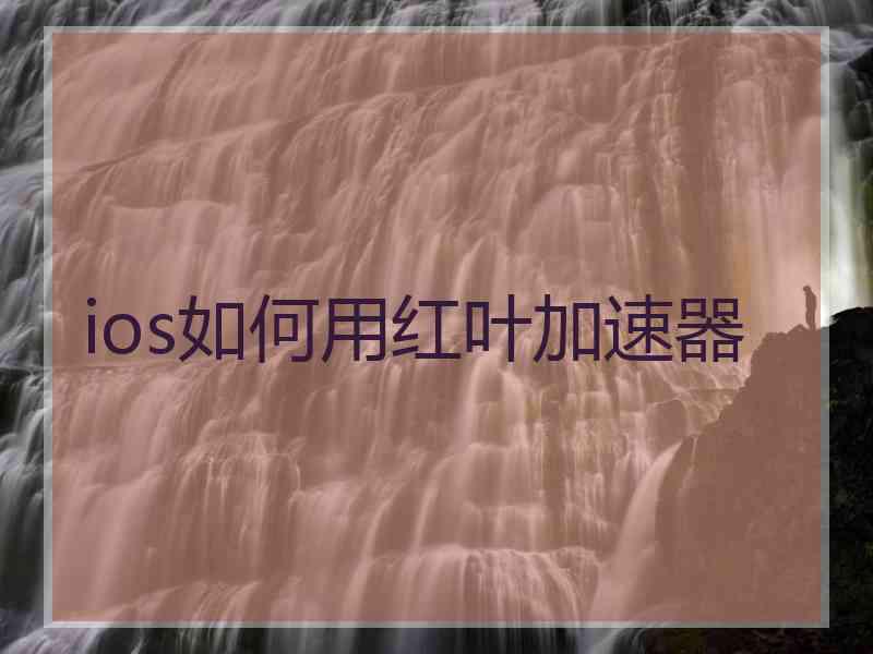 ios如何用红叶加速器