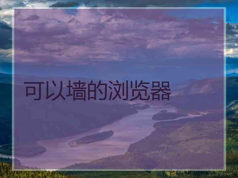 可以墙的浏览器